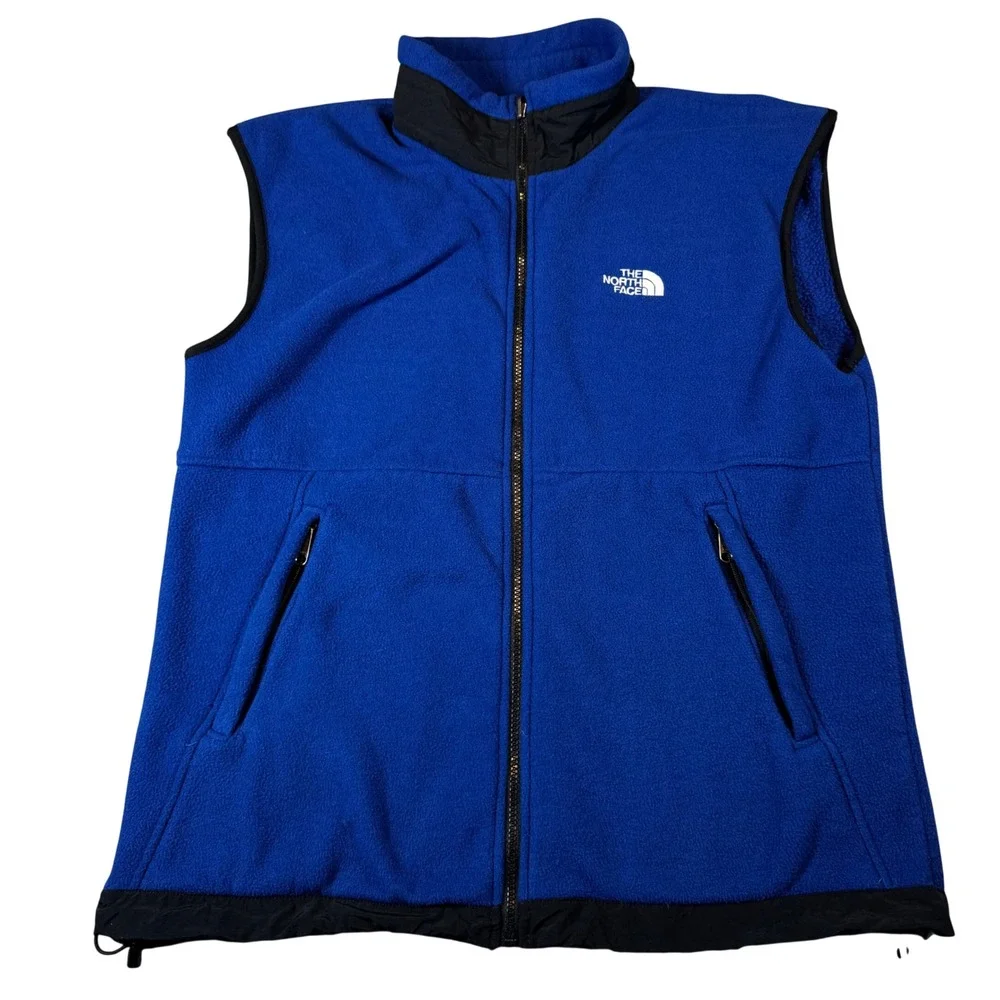 Vintage The North Face Fleece Vest Mens Large Blue Full Zip Made in USA RN61661